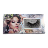 Fake Eyelash 5D(New) - Huadabeauty 100% handmade eyelash in a stylish packaging with model showcasing beauty.